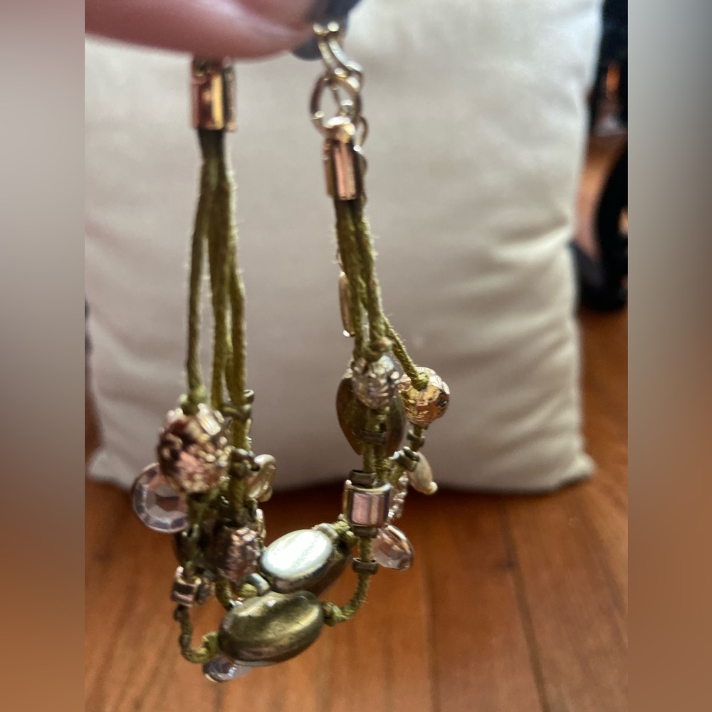 Multi Strand, String, Charm Bracelet. Gold Tone C… - image 4